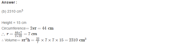 Volume and Surface Area of Solids RS Aggarwal Class 8 Solutions CCE Test Paper 7.1