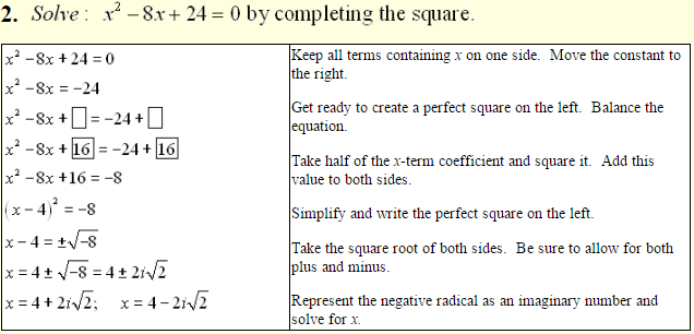 Solving Quadratic Equations by Completing the Square 2