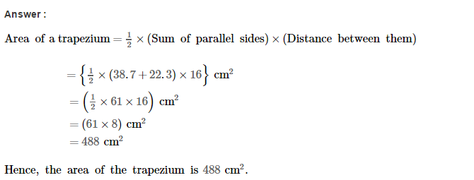 Area of Trapezium and Polygon RS Aggarwal Class 8 Maths Solutions Ex 18A 3.1