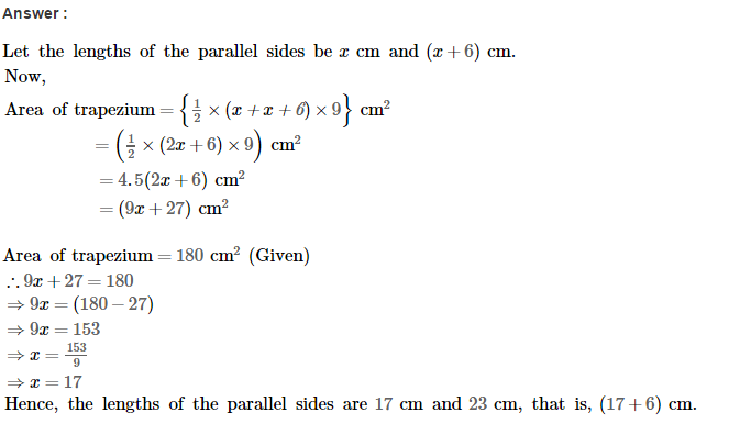 Area of Trapezium and Polygon RS Aggarwal Class 8 Maths Solutions Ex 18A 8.1