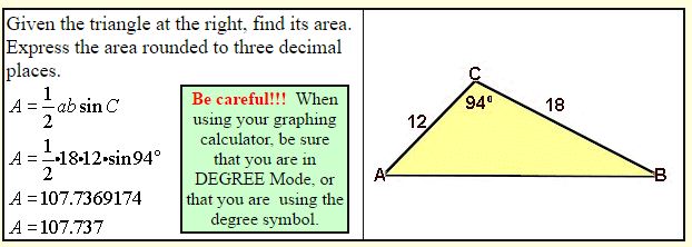Area of Triangle and Parallelogram Using Trigonometry 3