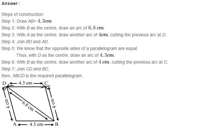 Construction of Quadrilaterals RS Aggarwal Class 8 Maths Solutions Ex 17B 4.1