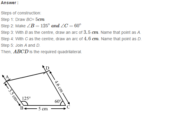 Construction of Quadrilaterals RS Aggarwal Class 8 Maths Solutions Exercise 17A 10.1