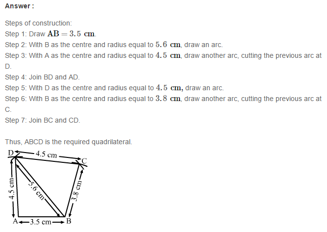 Construction of Quadrilaterals RS Aggarwal Class 8 Maths Solutions Exercise 17A 4.1
