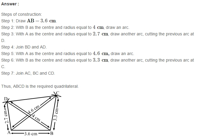 Construction of Quadrilaterals RS Aggarwal Class 8 Maths Solutions Exercise 17A 5.1