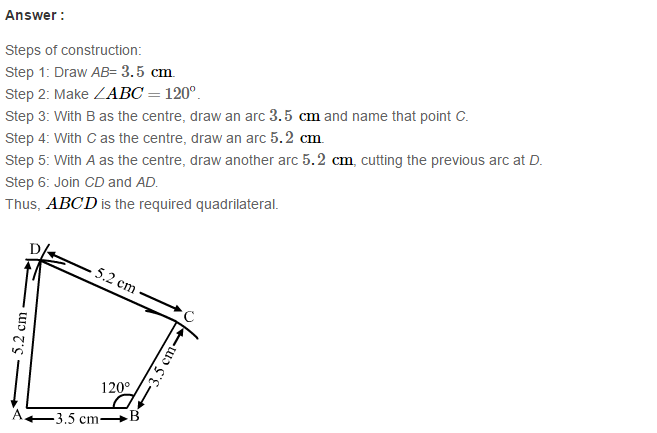Construction of Quadrilaterals RS Aggarwal Class 8 Maths Solutions Exercise 17A 8.1