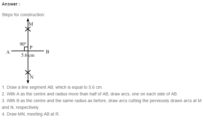Constructions RS Aggarwal Class 6 Maths Solutions Exercise 14A 11.1