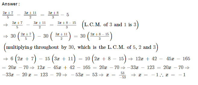 Linear Equations RS Aggarwal Class 8 Maths Solutions Ex 8A 12.1
