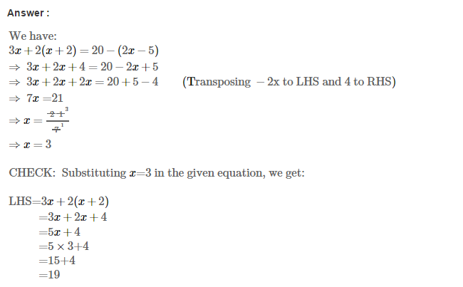 Linear Equations in One Variable RS Aggarwal Class 7 Solutions 16.1