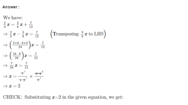 Linear Equations in One Variable RS Aggarwal Class 7 Solutions 21.1