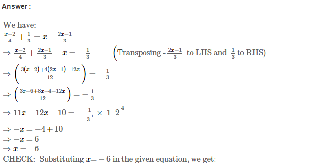 Linear Equations in One Variable RS Aggarwal Class 7 Solutions 26.1