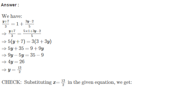 Linear Equations in One Variable RS Aggarwal Class 7 Solutions 28.1