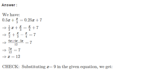 Linear Equations in One Variable RS Aggarwal Class 7 Solutions 34.1