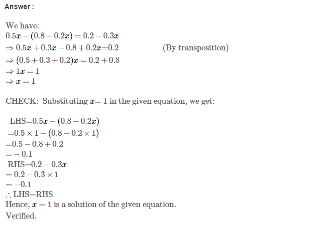 Linear Equations in One Variable RS Aggarwal Class 7 Solutions 37.1