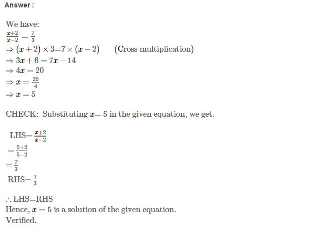 Linear Equations in One Variable RS Aggarwal Class 7 Solutions 38.1