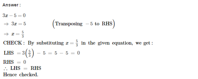 Linear Equations in One Variable RS Aggarwal Class 7 Solutions 7.1