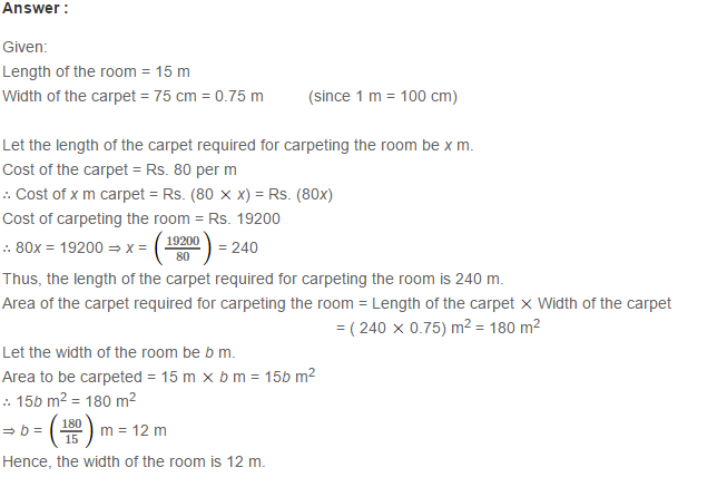 Mensuration RS Aggarwal Class 7 Maths Solutions Exercise 20A 8.1