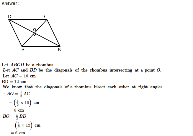 Parallelograms RS Aggarwal Class 8 Maths Solutions Exercise 16A 11.1