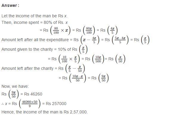 Percentage RS Aggarwal Class 7 Maths Solutions Exercise 10B 23.1