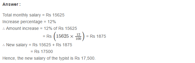 Percentage RS Aggarwal Class 7 Maths Solutions Exercise 10B 7.1