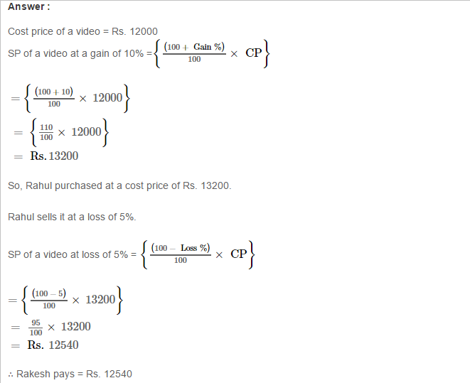 Profit and Loss RS Aggarwal Class 7 Maths Solutions Exercise 11A 10.1
