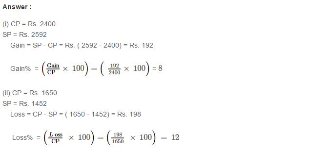 Profit and Loss RS Aggarwal Class 7 Maths Solutions Exercise 11A 3.1