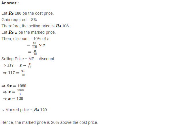 Profit and Loss RS Aggarwal Class 8 Maths Solutions Ex 10B 15.1
