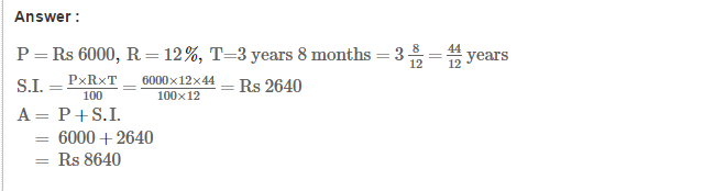 RS Aggarwal Class 7 Maths Solutions Exercise 12A - Simple Interest 14.1