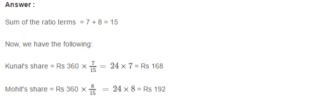 Ratio and Proportion RS Aggarwal Class 7 Maths Solutions Exercise 8A 10.1