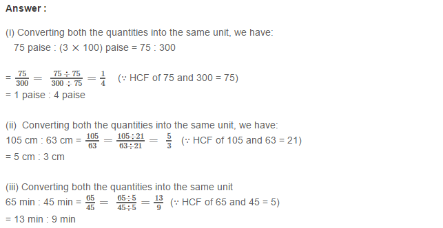 Ratio and Proportion RS Aggarwal Class 7 Maths Solutions Exercise 8A 5.1