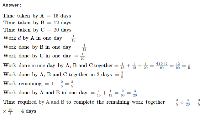 Time and Work RS Aggarwal Class 8 Maths Solutions Ex 13A 12.1