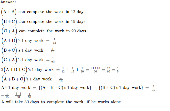 Time and Work RS Aggarwal Class 8 Maths Solutions Ex 13A 14.1