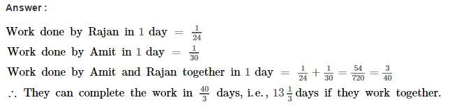 Time and Work RS Aggarwal Class 8 Maths Solutions Ex 13A 2.1