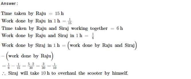 Time and Work RS Aggarwal Class 8 Maths Solutions Ex 13A 5.1