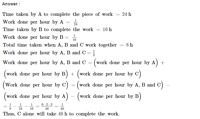 Time and Work RS Aggarwal Class 8 Maths Solutions Ex 13A 7.1