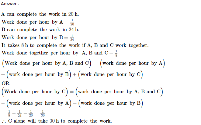 Time and Work RS Aggarwal Class 8 Maths Solutions Ex 13A 8.1