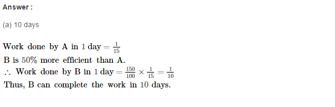 Time and Work RS Aggarwal Class 8 Maths Solutions Ex 13B 11.1