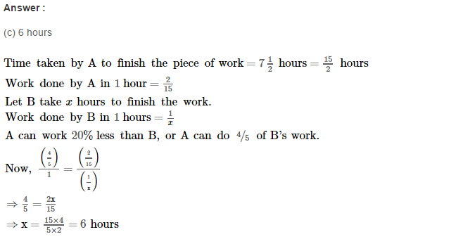 Time and Work RS Aggarwal Class 8 Maths Solutions Ex 13B 12.1