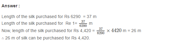 Unitary Method RS Aggarwal Class 7 Maths Solutions Exercise 9A 3.1