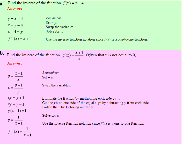 Definition of Inverse Function 3