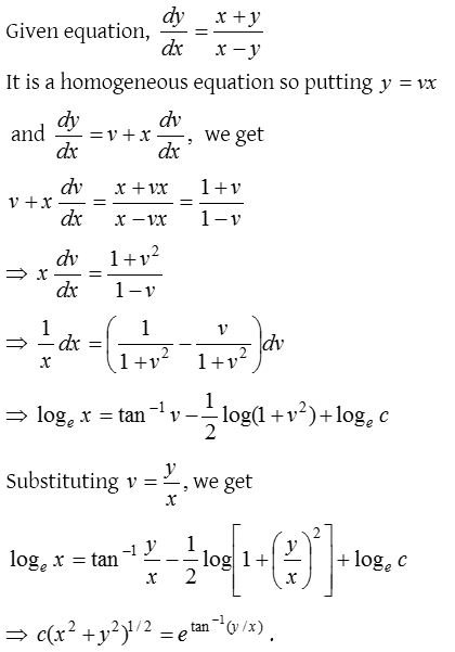 Homogeneous Differential Equations Cbse Library 5591