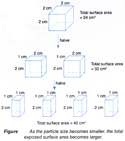 How does the surface area affect the rate of reaction 1