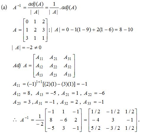 Inverse of a Matrix using Minors, Cofactors and Adjugate 11