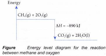 How does the energy level diagram show this reaction is exothermic 3