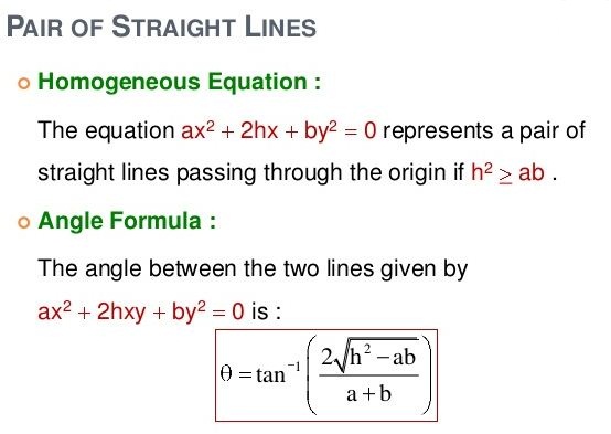 What are Pair of Straight Lines 1