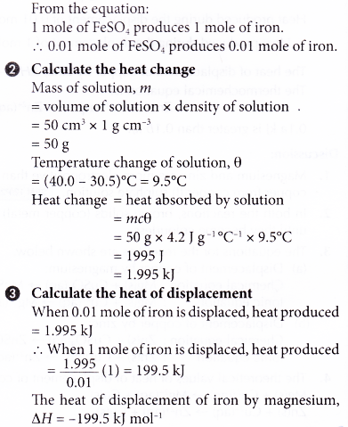 What is heat of displacement 9