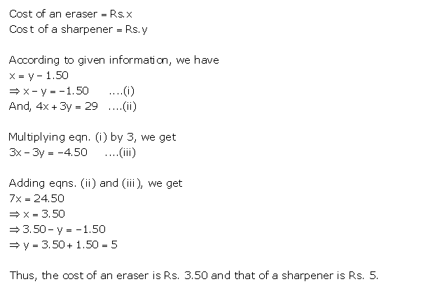 Frank ICSE Solutions for Class 9 Maths Simultaneous Linear Equations Ex 8.3 24