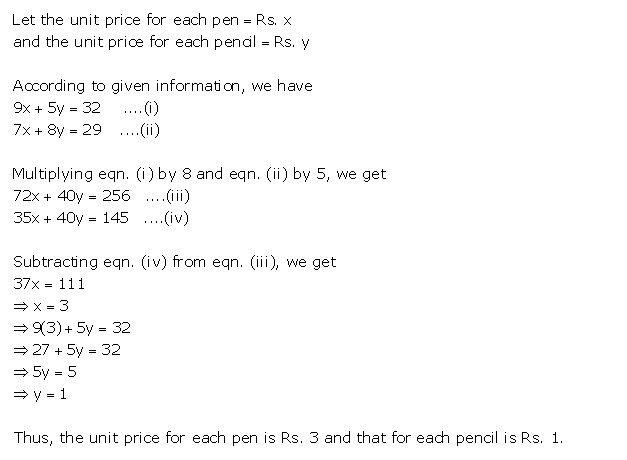 Frank ICSE Solutions for Class 9 Maths Simultaneous Linear Equations Ex 8.3 31