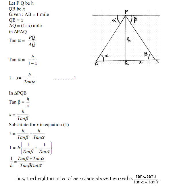 Frank ICSE Solutions for Class 10 Maths Heights and Distances Ex 22.1 54