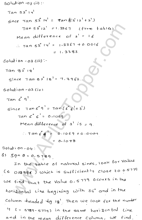 ML Aggarwal ICSE Solutions for Class 10 Maths Chapter 20 Trigonometric Tables Q1.4